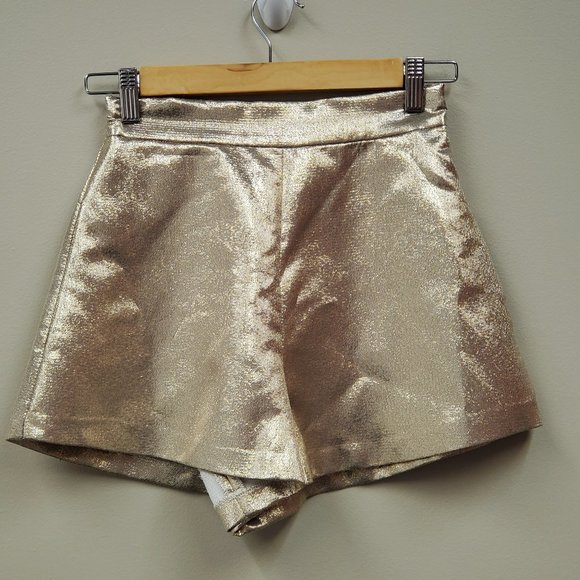 Maje Metallic Silk Blend Short Sz XS  NWT - Picture 3 of 11